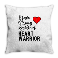 Heart Warrior Chd Awareness Brave Strong Resilient Shirt T Shirt Throw Pillow | Artistshot