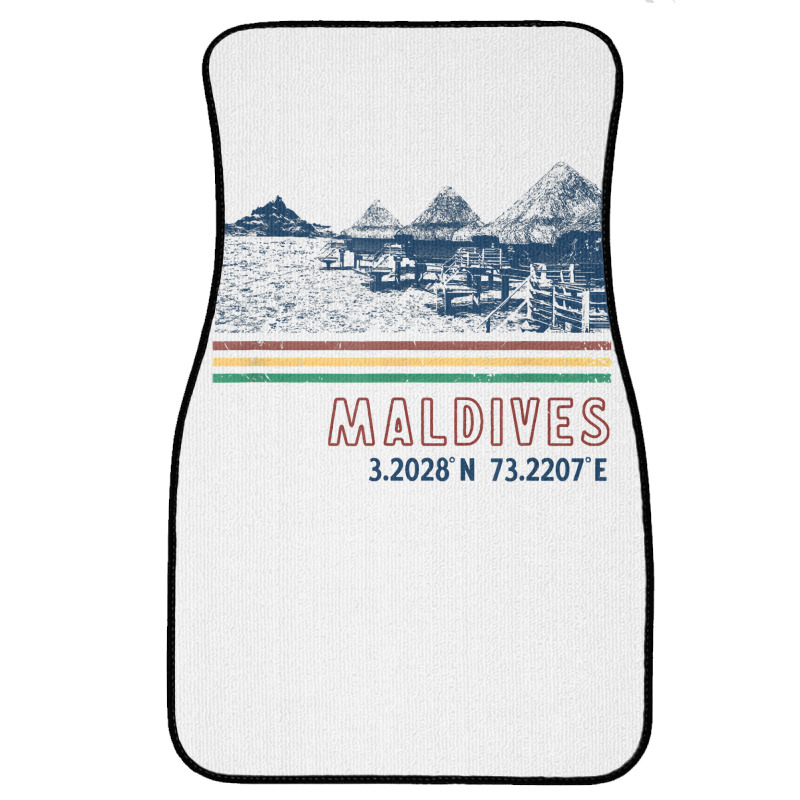 Maldives Bungalow Villas Retro T Shirt Front Car Mat | Artistshot