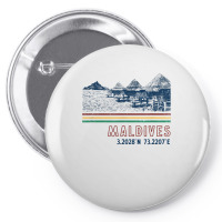 Maldives Bungalow Villas Retro T Shirt Pin-back Button | Artistshot