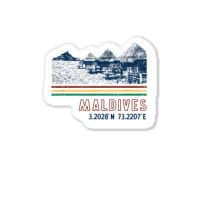 Maldives Bungalow Villas Retro T Shirt Sticker | Artistshot