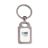 Maldives Bungalow Villas Retro T Shirt Silver Rectangle Keychain | Artistshot