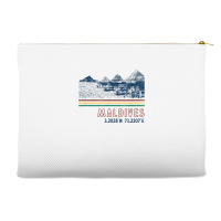 Maldives Bungalow Villas Retro T Shirt Accessory Pouches | Artistshot