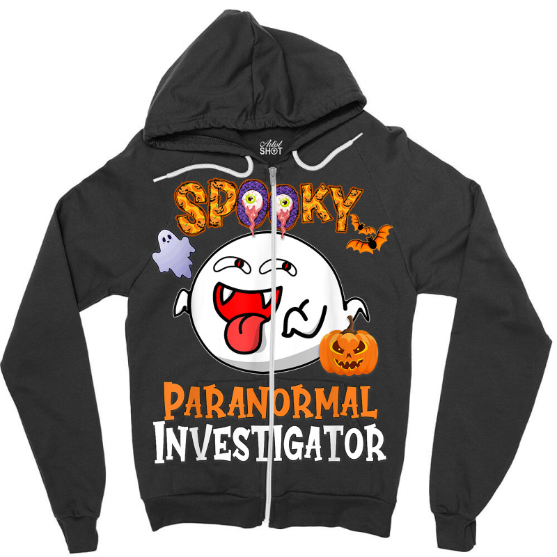 Boo Halloween Costume Spooky Paranormal Investigator T Shirt Zipper Hoodie by woestebjparmal | Artistshot