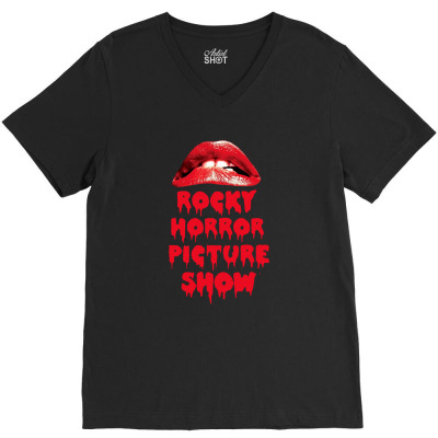 Rocky Horror Picture Show Lips V-neck Tee Designed By Ande Ande Lumut
