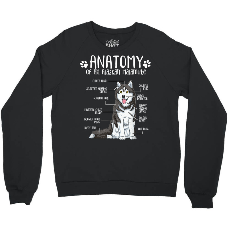 Funny Anatomy Alaskan Malamute Dog Lover T Shirt Crewneck Sweatshirt | Artistshot