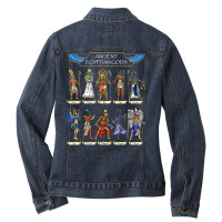 Egyptian Gods Ancient Mythology Pharaoh Anubis Thoth Horus T Shirt Ladies Denim Jacket | Artistshot