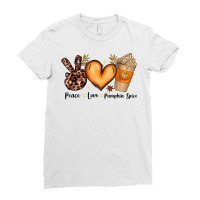 Peace Love Pumpkin Spice Funny Autumn Fall Season Women T Shirt Ladies Fitted T-shirt | Artistshot