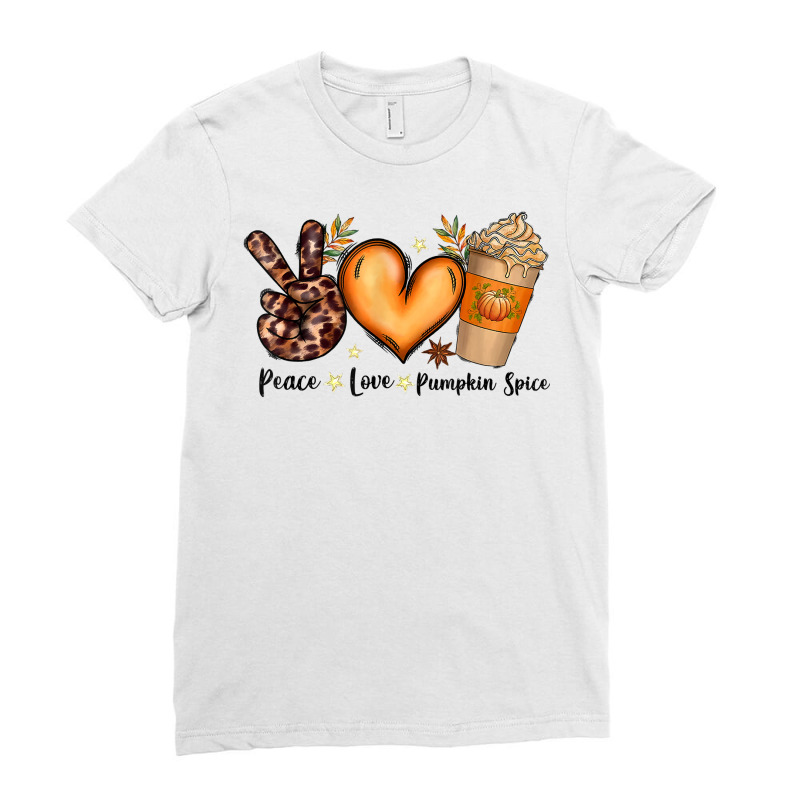 Peace Love Pumpkin Spice Funny Autumn Fall Season Women T Shirt Ladies Fitted T-Shirt by riogasehzilahiy | Artistshot