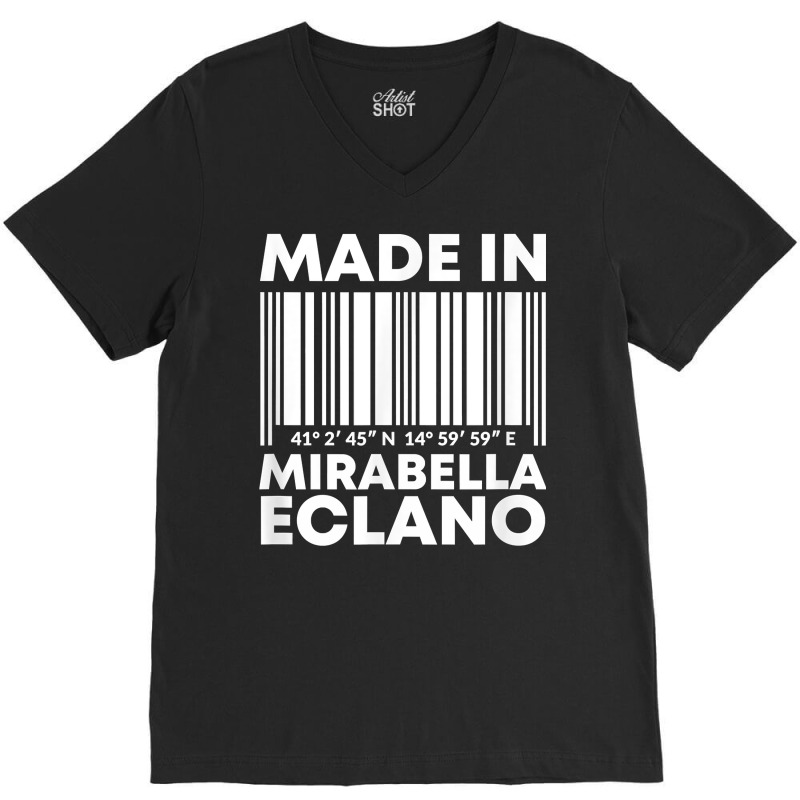 Made In Mirabella Eclano Barcode T Shirt V-neck Tee | Artistshot