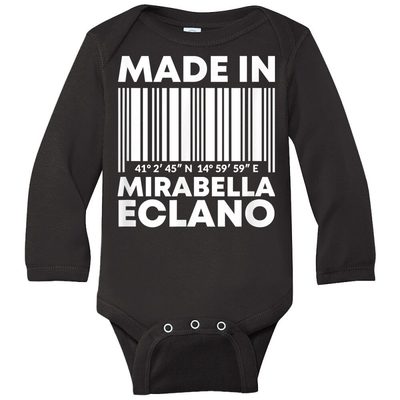 Made In Mirabella Eclano Barcode T Shirt Long Sleeve Baby Bodysuit | Artistshot