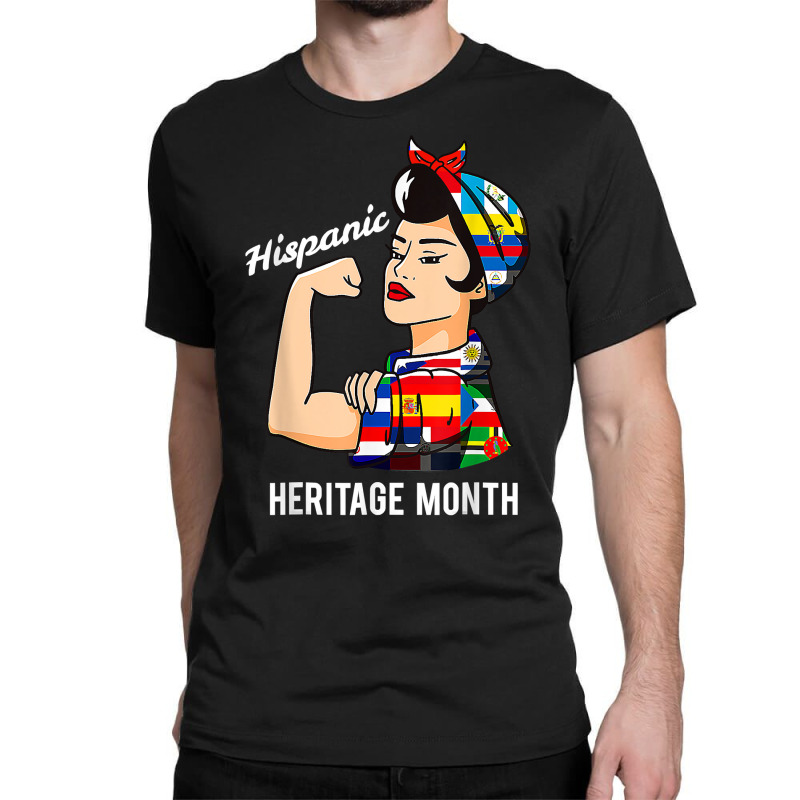 National Hispanic Heritage Month Woman Latin Culture Flags T Shirt Classic T-shirt by woestebjparmal | Artistshot