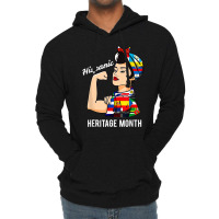 National Hispanic Heritage Month Woman Latin Culture Flags T Shirt Lightweight Hoodie | Artistshot