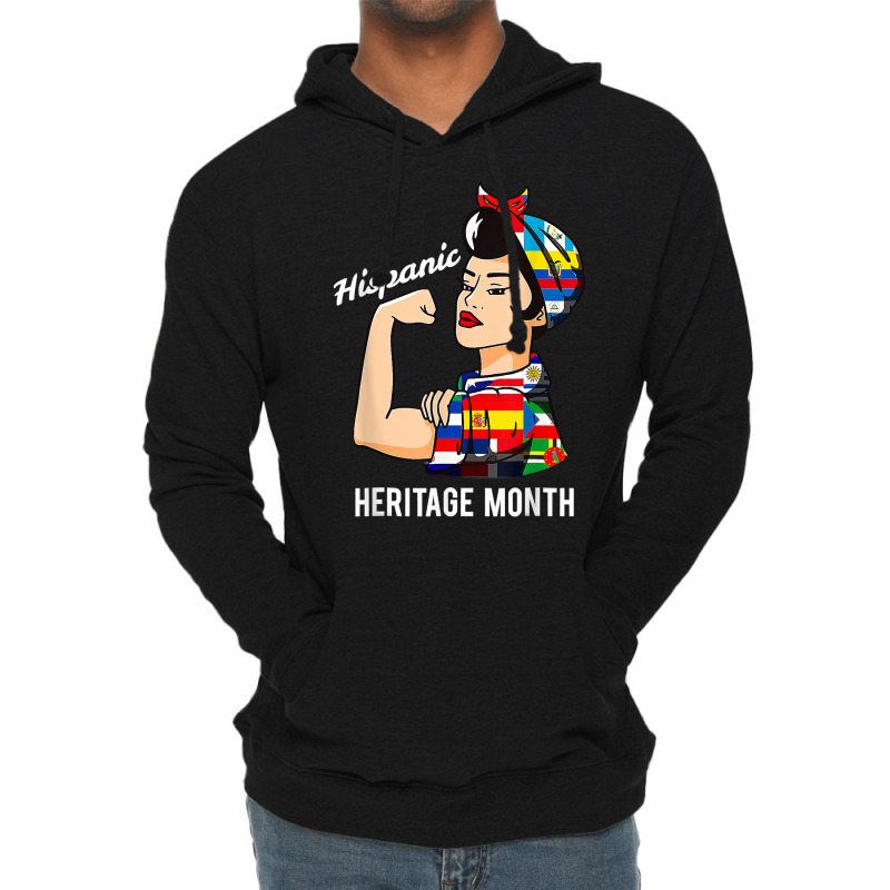 National Hispanic Heritage Month Woman Latin Culture Flags T Shirt Lightweight Hoodie by woestebjparmal | Artistshot