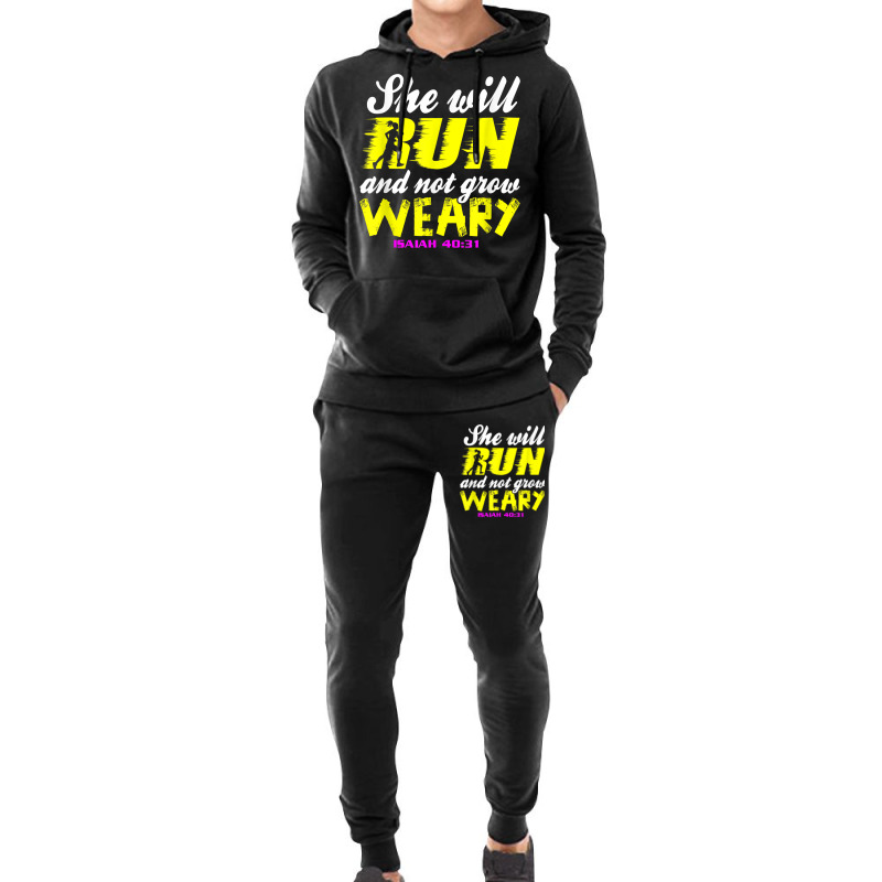 She Will Run And Not Grow Weary Cristian Faith Isaiah 4031 T Shirt Hoodie & Jogger Set | Artistshot