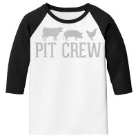 Pit Crew Cow Pig Chicken Barbecue Cookout Grilling Out T Shirt Youth 3/4 Sleeve | Artistshot