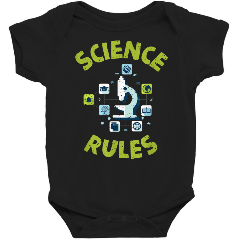 Science Rules With Microscope Tee Shirt Baby Bodysuit | Artistshot