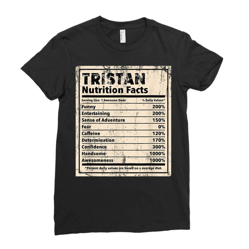 Tristan Nutrition Facts Funny Name Humor Nickname T Shirt Ladies Fitted T-Shirt by riogasehzilahiy | Artistshot