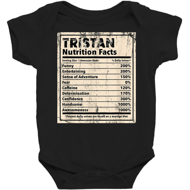 Tristan Nutrition Facts Funny Name Humor Nickname T Shirt Baby Bodysuit by riogasehzilahiy | Artistshot