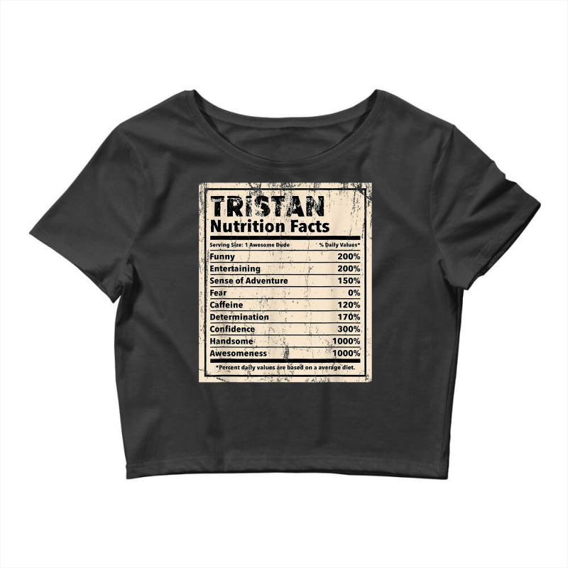 Tristan Nutrition Facts Funny Name Humor Nickname T Shirt Crop Top by riogasehzilahiy | Artistshot