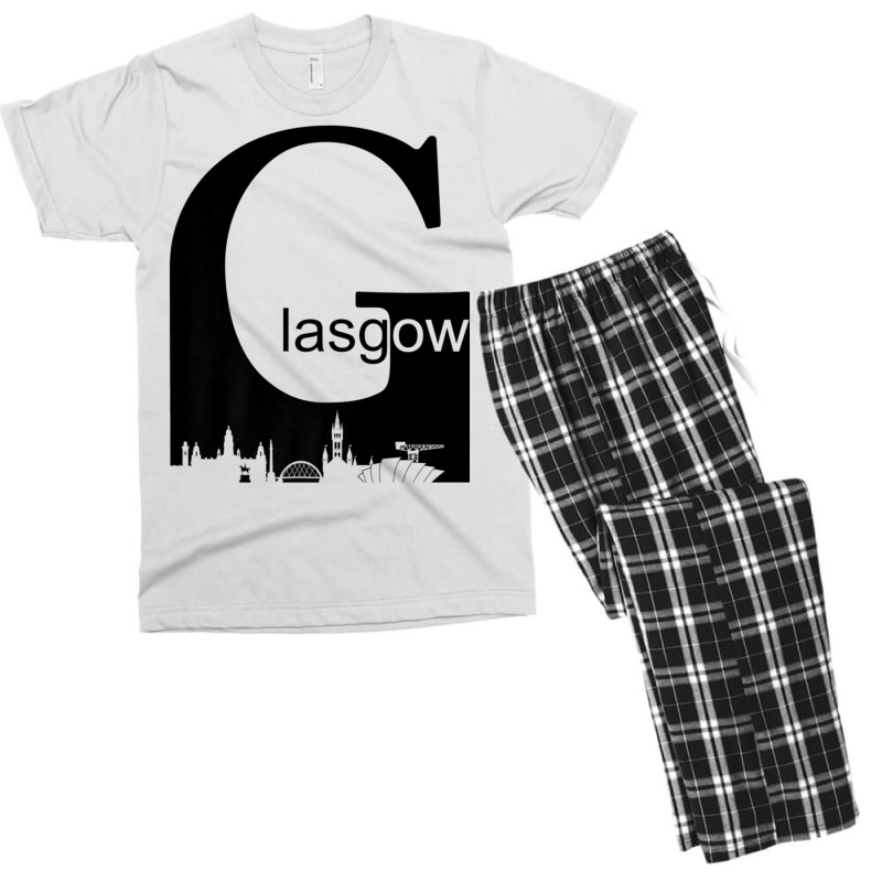 Glasgow Scotland City Skyline Silhouette Style Premium T Shirt Men's T-shirt Pajama Set | Artistshot