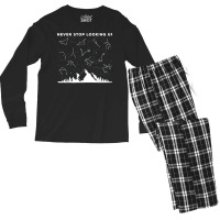 Never Stop Looking Up Stargazing Star Lover Constellation T Shirt Men's Long Sleeve Pajama Set | Artistshot