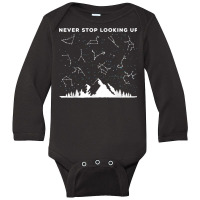 Never Stop Looking Up Stargazing Star Lover Constellation T Shirt Long Sleeve Baby Bodysuit | Artistshot