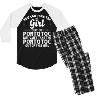 Girl Out Of Pontotoc Ms Mississippi Gift Funny Home Roots T Shirt Men's 3/4 Sleeve Pajama Set | Artistshot