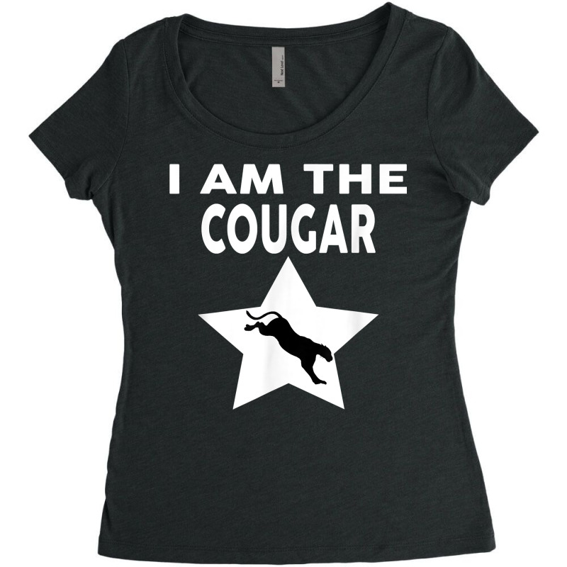 I Am The Cougar T Shirt Funny Cougar T Shirt Women's Triblend Scoop T-shirt by fallenafsericebe | Artistshot