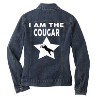 I Am The Cougar T Shirt Funny Cougar T Shirt Ladies Denim Jacket | Artistshot