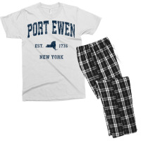 Port Ewen New York Ny Vintage Athletic Navy Sports Design Premium T Sh Men's T-shirt Pajama Set | Artistshot