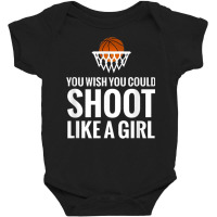 Shoot Like A Girl Cute Basketball Sports T Shirt Baby Bodysuit | Artistshot