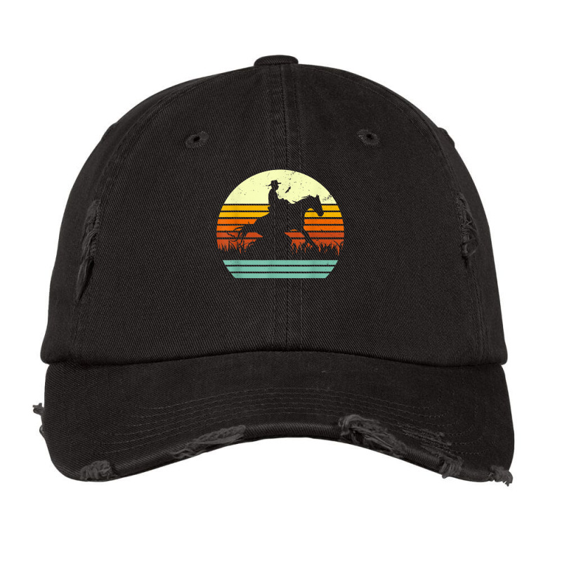 Western Cowboy Reining Horse Sliding Stop Retro Sun Style T Shirt Vintage Cap | Artistshot