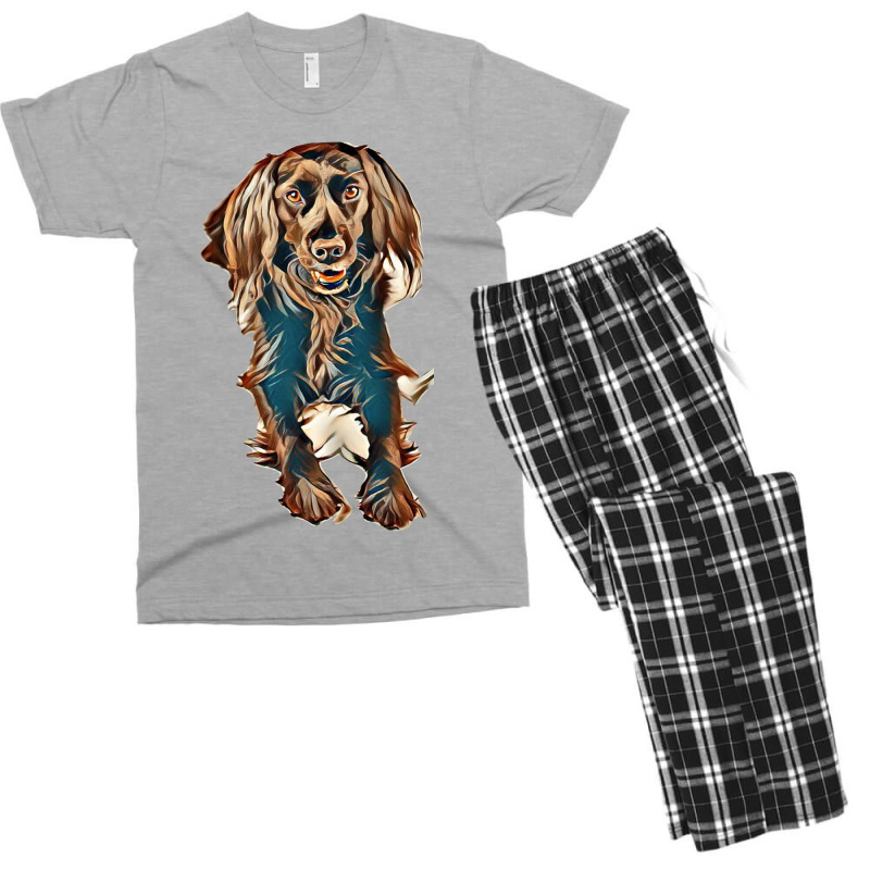 Black Lab Mix Isolated On White Background With Fuzzy Ears Looking At Men's T-shirt Pajama Set by Kemnabi | Artistshot