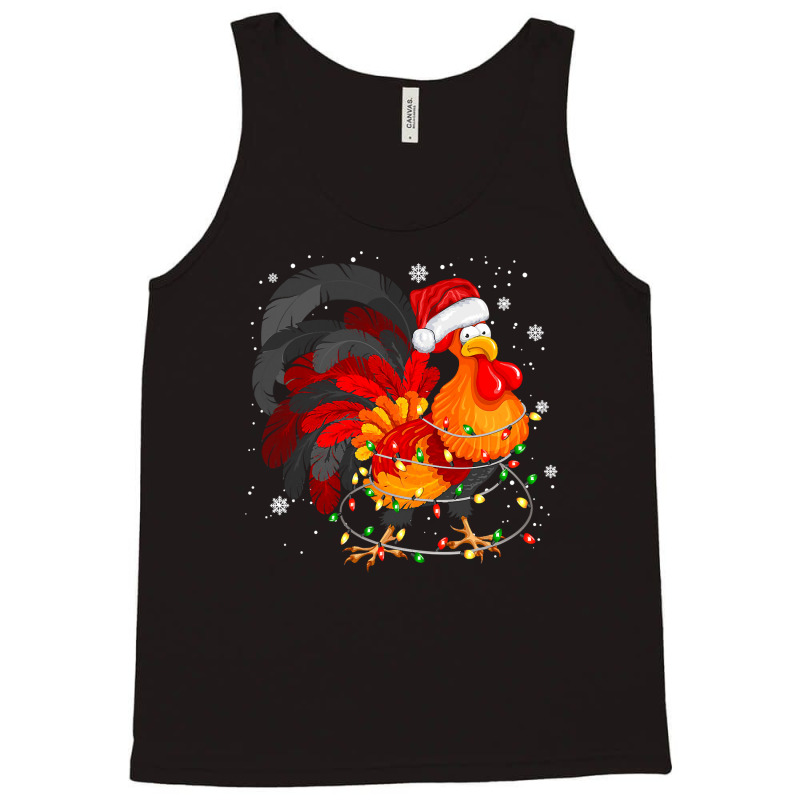 Chicken Cute Chicken Tree Christmas Light Funny Xmas Pajama Matching 1 Tank Top by pester | Artistshot