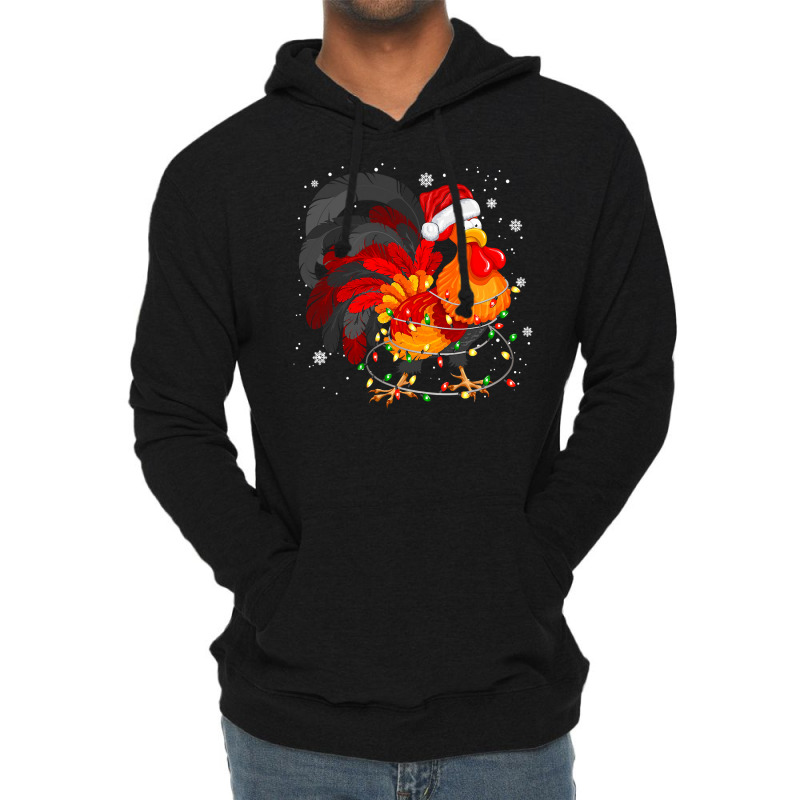 Chicken Cute Chicken Tree Christmas Light Funny Xmas Pajama Matching 1 Lightweight Hoodie by pester | Artistshot