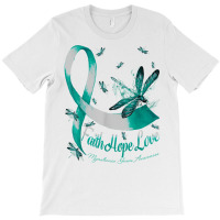 Faith Hope Love Myasthenia Gravis Awareness Dragonfly T Shirt T-shirt | Artistshot