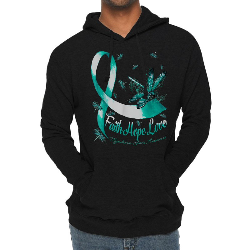 Faith Hope Love Myasthenia Gravis Awareness Dragonfly T Shirt Lightweight Hoodie | Artistshot