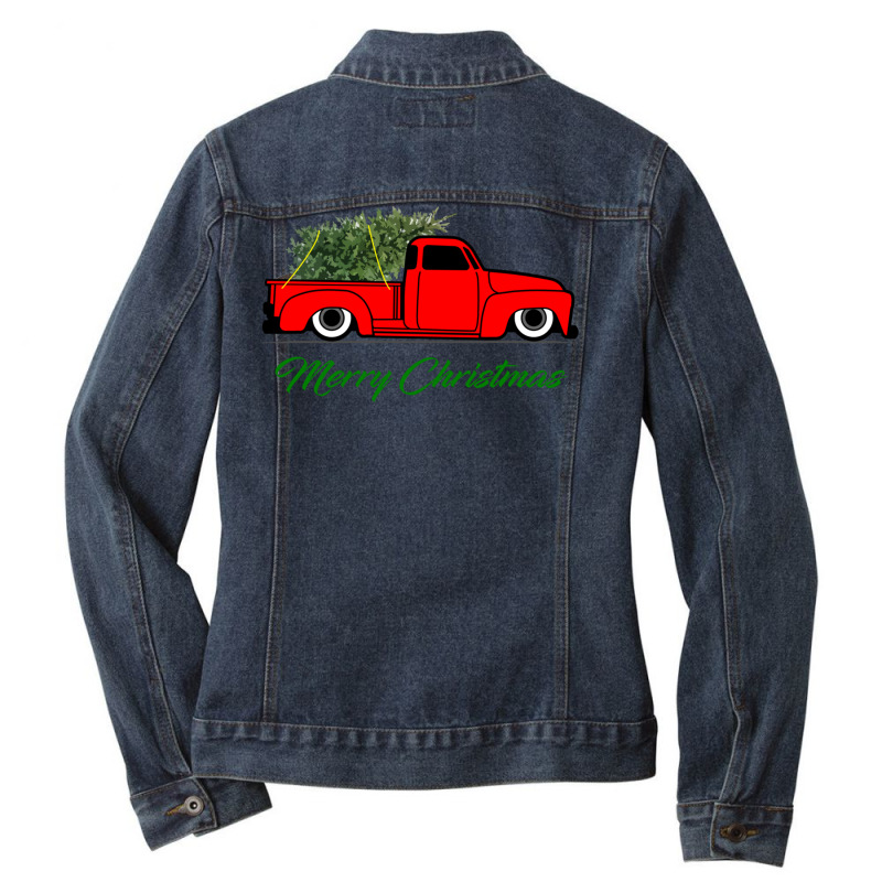 Slammed 3100 Ad Christmas Pickup Truck Pullover Hoodie Ladies Denim Jacket | Artistshot