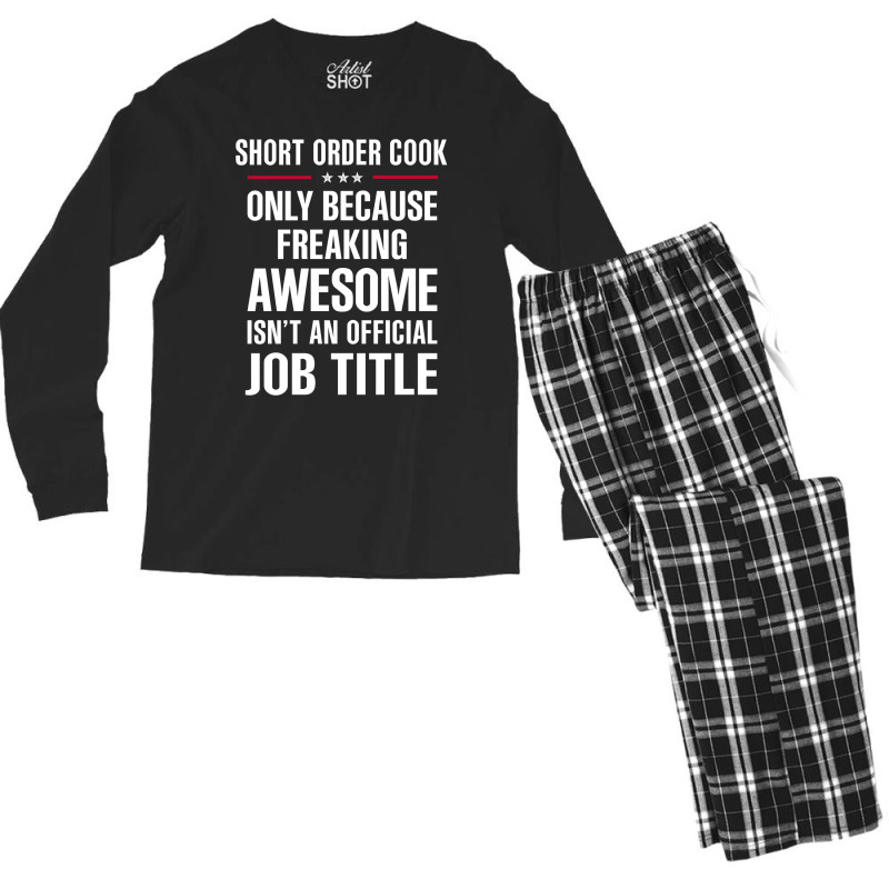 Gift For Freaking Awesome Short Order Cook Men's Long Sleeve Pajama Set | Artistshot