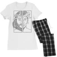 Jesus Vs Satan Satanic Satanist Atheist Halloween Retro Gray T Shirt Women's Pajamas Set | Artistshot