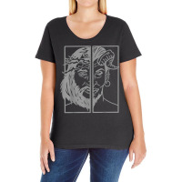 Jesus Vs Satan Satanic Satanist Atheist Halloween Retro Gray T Shirt Ladies Curvy T-shirt | Artistshot