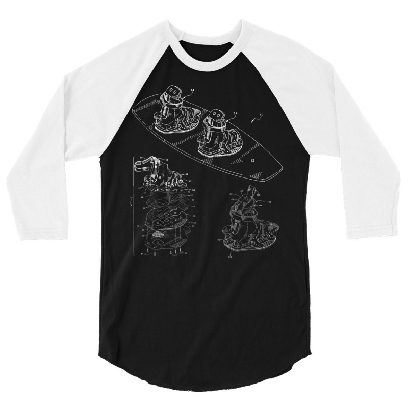 Wakeboard Blueprint Shirt   Wakeboarding Boat Wake Board Tee 3/4 Sleeve Shirt | Artistshot