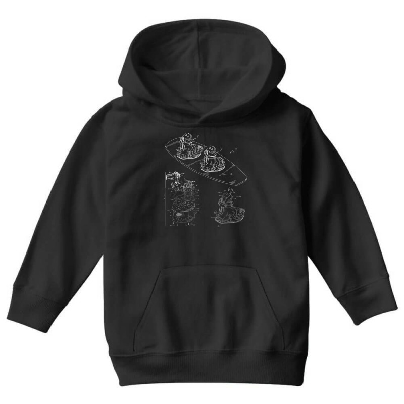 Wakeboard Blueprint Shirt   Wakeboarding Boat Wake Board Tee Youth Hoodie | Artistshot