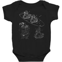 Wakeboard Blueprint Shirt   Wakeboarding Boat Wake Board Tee Baby Bodysuit | Artistshot