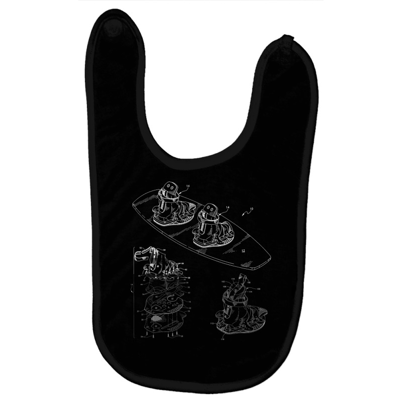 Wakeboard Blueprint Shirt   Wakeboarding Boat Wake Board Tee Baby Bibs | Artistshot