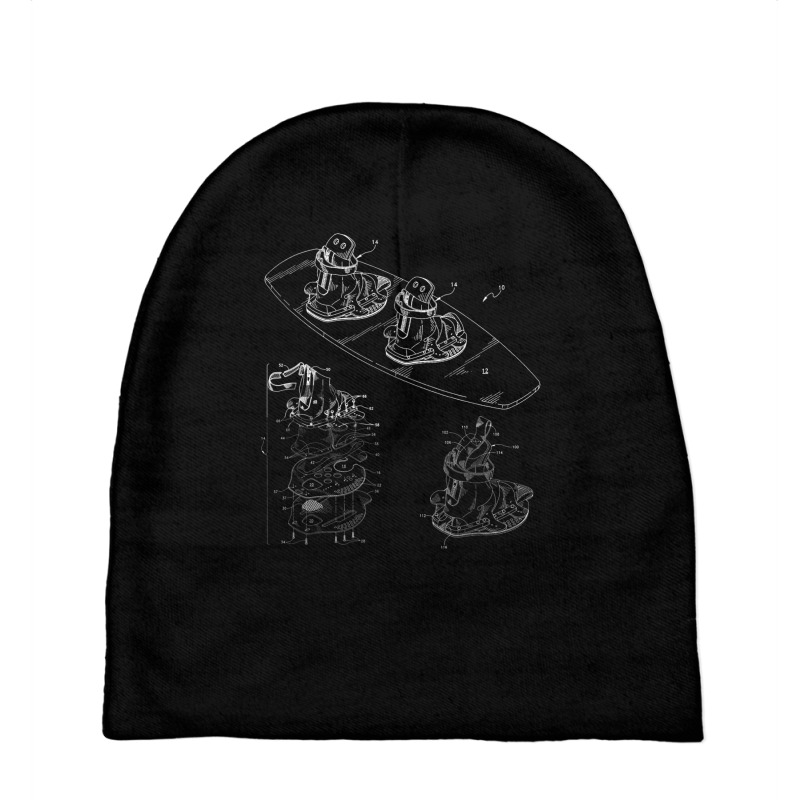 Wakeboard Blueprint Shirt   Wakeboarding Boat Wake Board Tee Baby Beanies | Artistshot