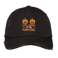 Stop Staring At My Pumpkins Bra Boobs Halloween Apparel T Shirt Vintage Cap | Artistshot