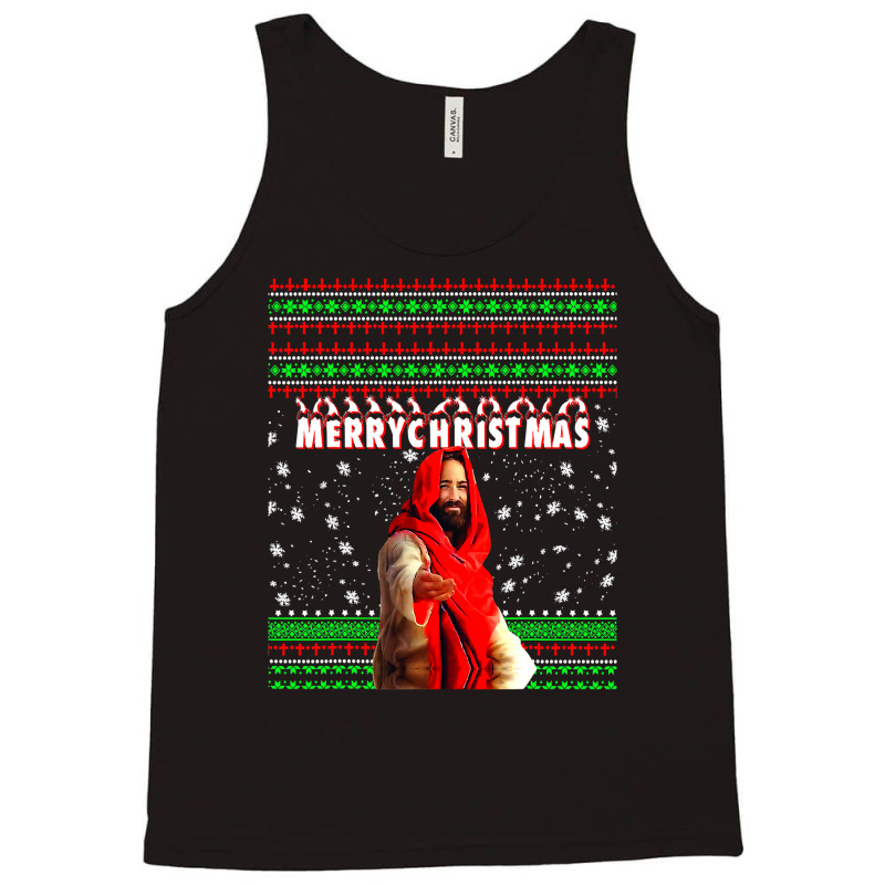 Christian Merry Christmas Funny Jesus Nativity 262 Bibble Jesus Tank Top by pester | Artistshot