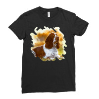 Dog English Cocker Spaniel Dog Digital Art Puppy Animal Paw Ladies Fitted T-shirt | Artistshot