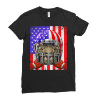 Football Sheep Football Usa Flag Merica Farm Animal Football 228 Ladies Fitted T-shirt | Artistshot